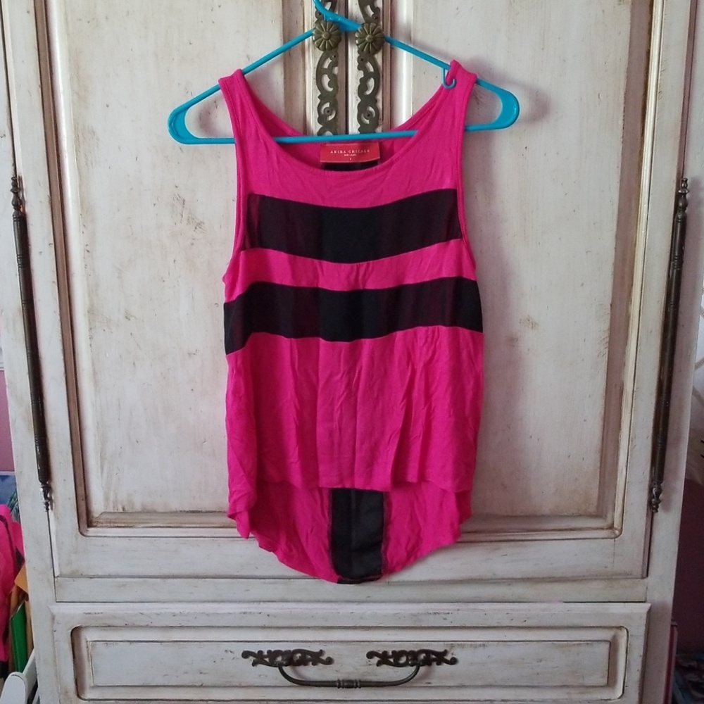 Pink Semi Sheer Top
